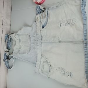 Overall denim skirt